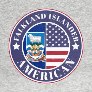 Proud Falkland Islander-American Badge - Falkland Islands Flag T-Shirt